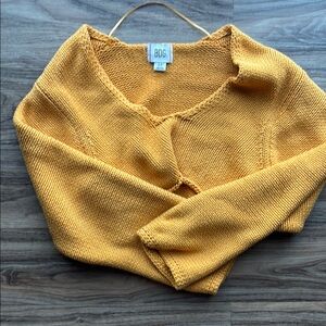 BDG orange V-Neck Sweater with Knit Texture